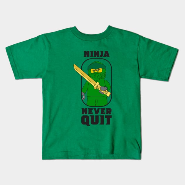 Ninjago Ninja Never Quit Lloyd Green Fan-Art Kids T-Shirt by ForTheBoys